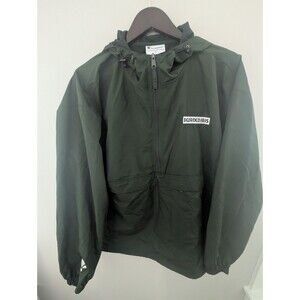 Champion Half Zip Pullover Windbreaker Green Hooded XL Bearded Iris Brewery